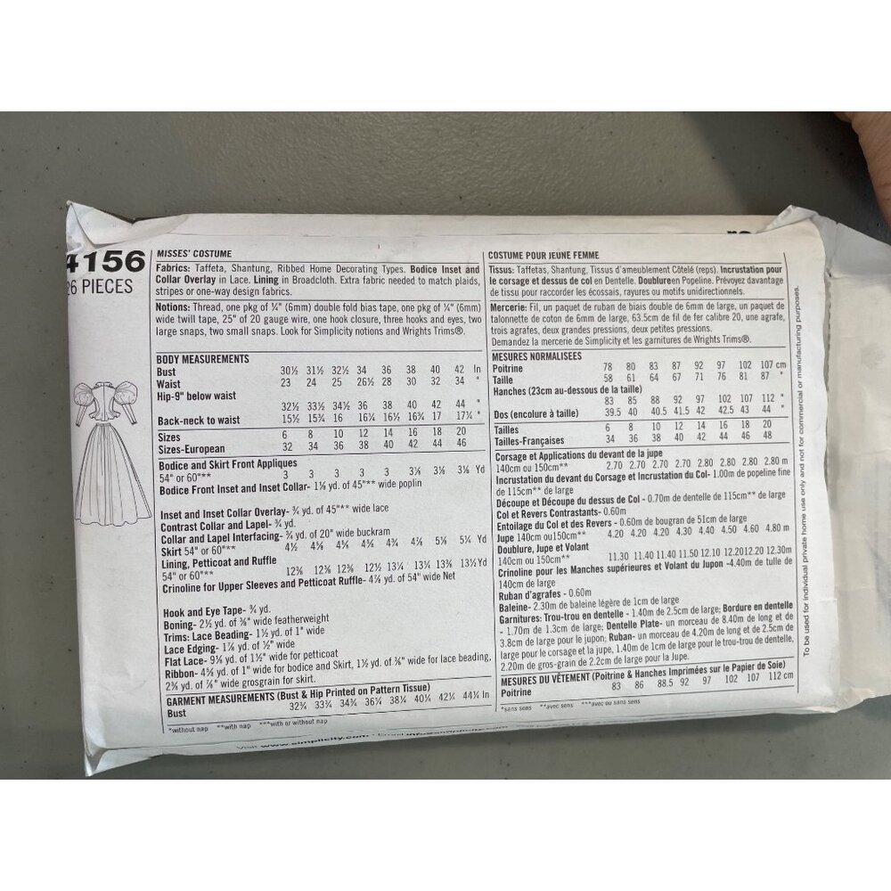 Simplicity 4156 Pattern Size 14-20 Edwardian Vict… - image 3